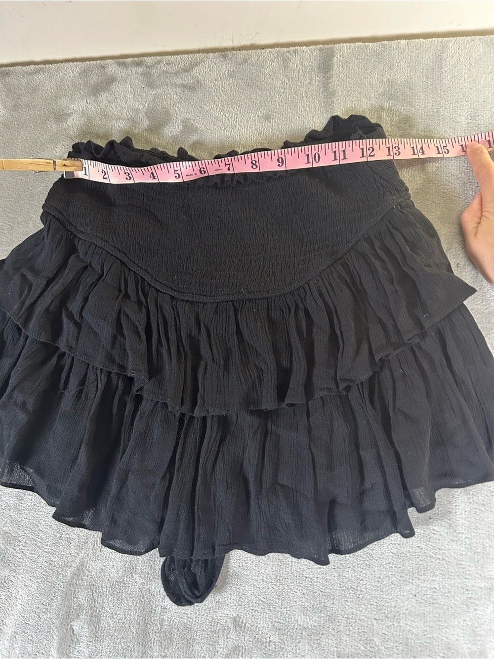 Mustard seed Black Tiered Ruffle Mini Skirt - Picture 10 of 13